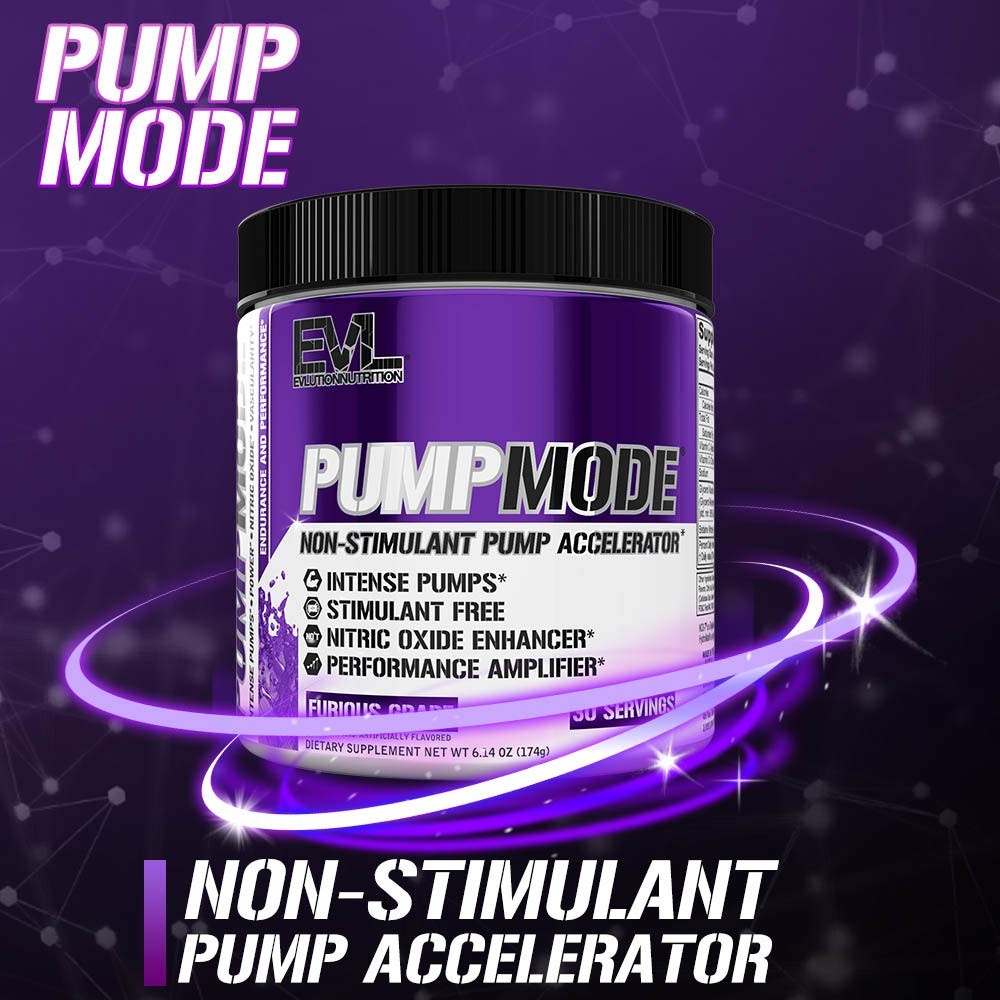 Nitric Oxide Pre Workout Powder Blue Raz Caffeine Free Pump Supplement 6.14 Oz