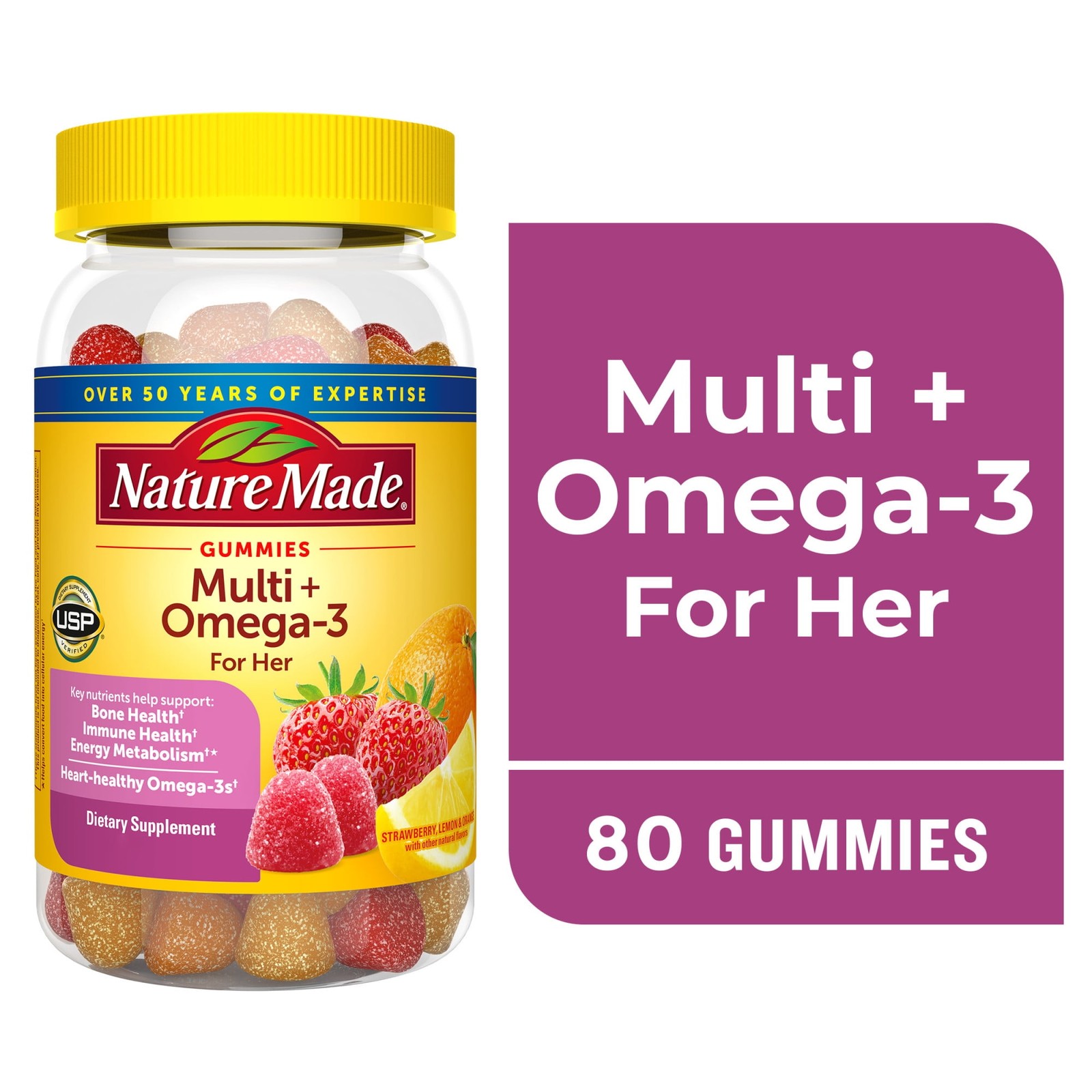 Nature Made Women’s Multivitamin with Omega 3, 80 Gummies