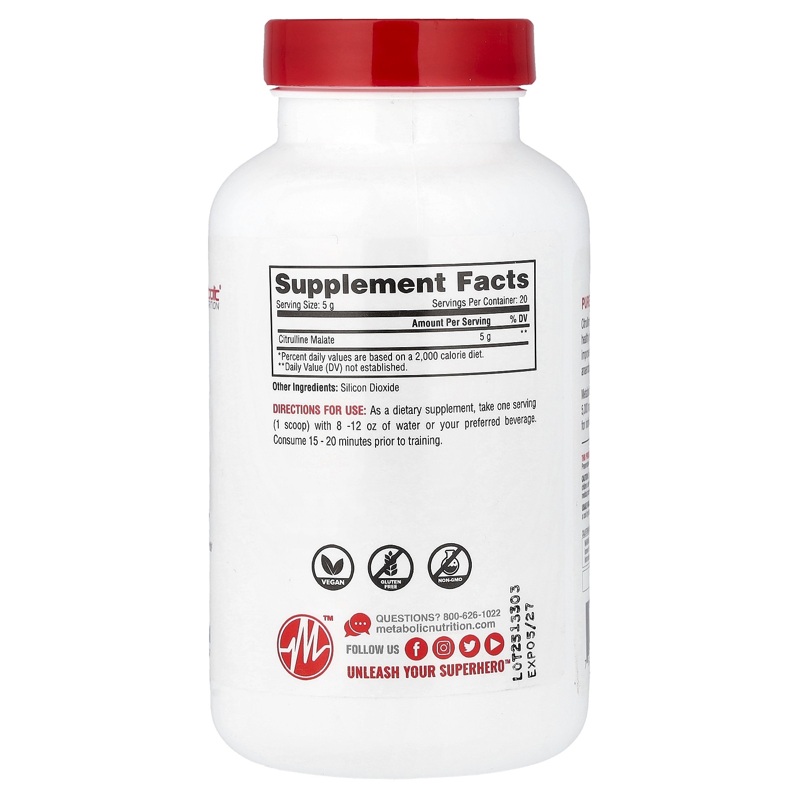 Citrulline, Unflavored, 3.52 oz (100 g)
