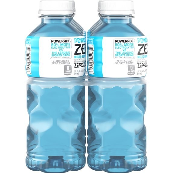 Powerade Zero Sugar Mixed Berry Sports Drink 20oz Bottles 24 Pack