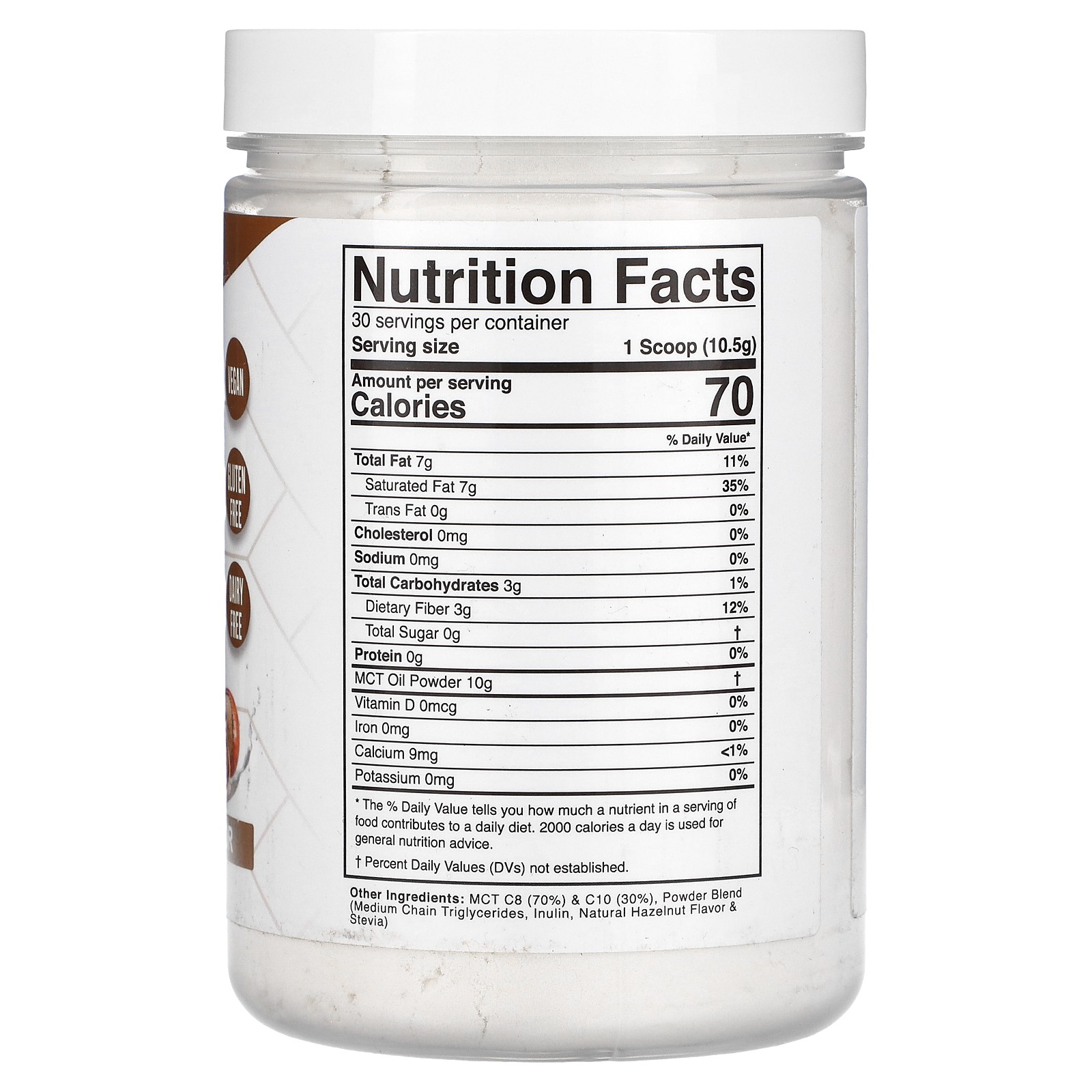 Dr. Colbert’s Keto Zone, MCT Oil Powder, Hazelnut , 11.11 oz (315 g)