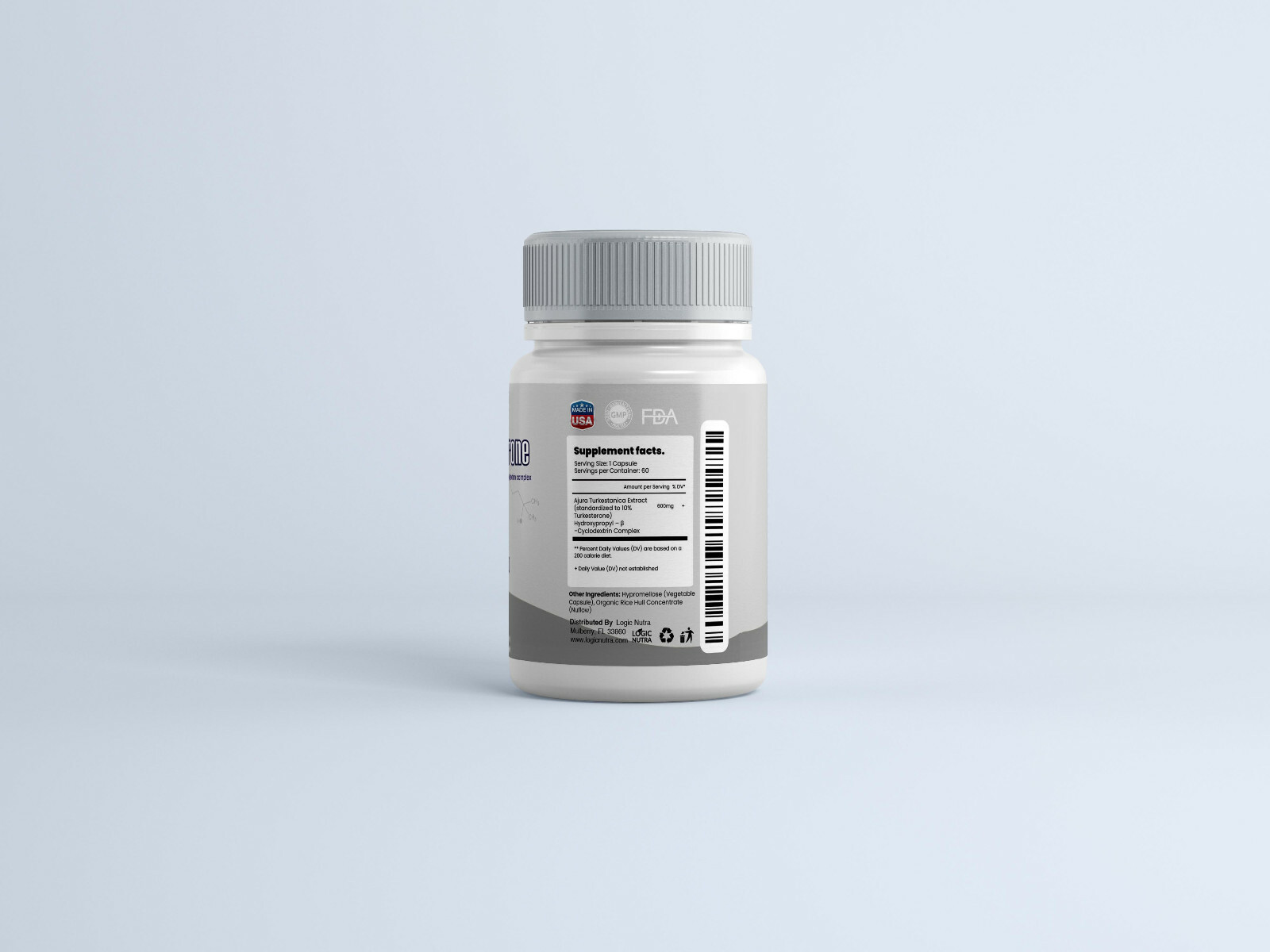 Turkesterone Hydroxypropyl B Cyclodextrin Complex 600 mg Maximum Strength 60 Veg