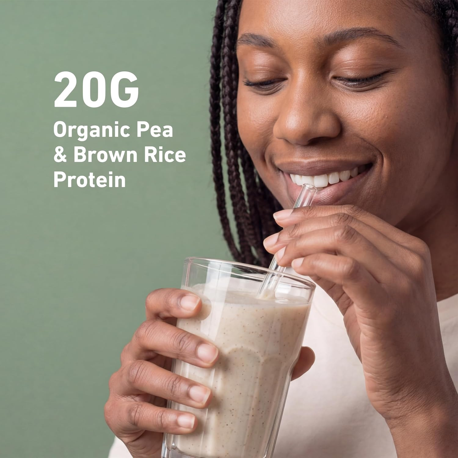 Plant-Based Protein Powder – 20G Organic Pea and Rice Protein with a Complete Am