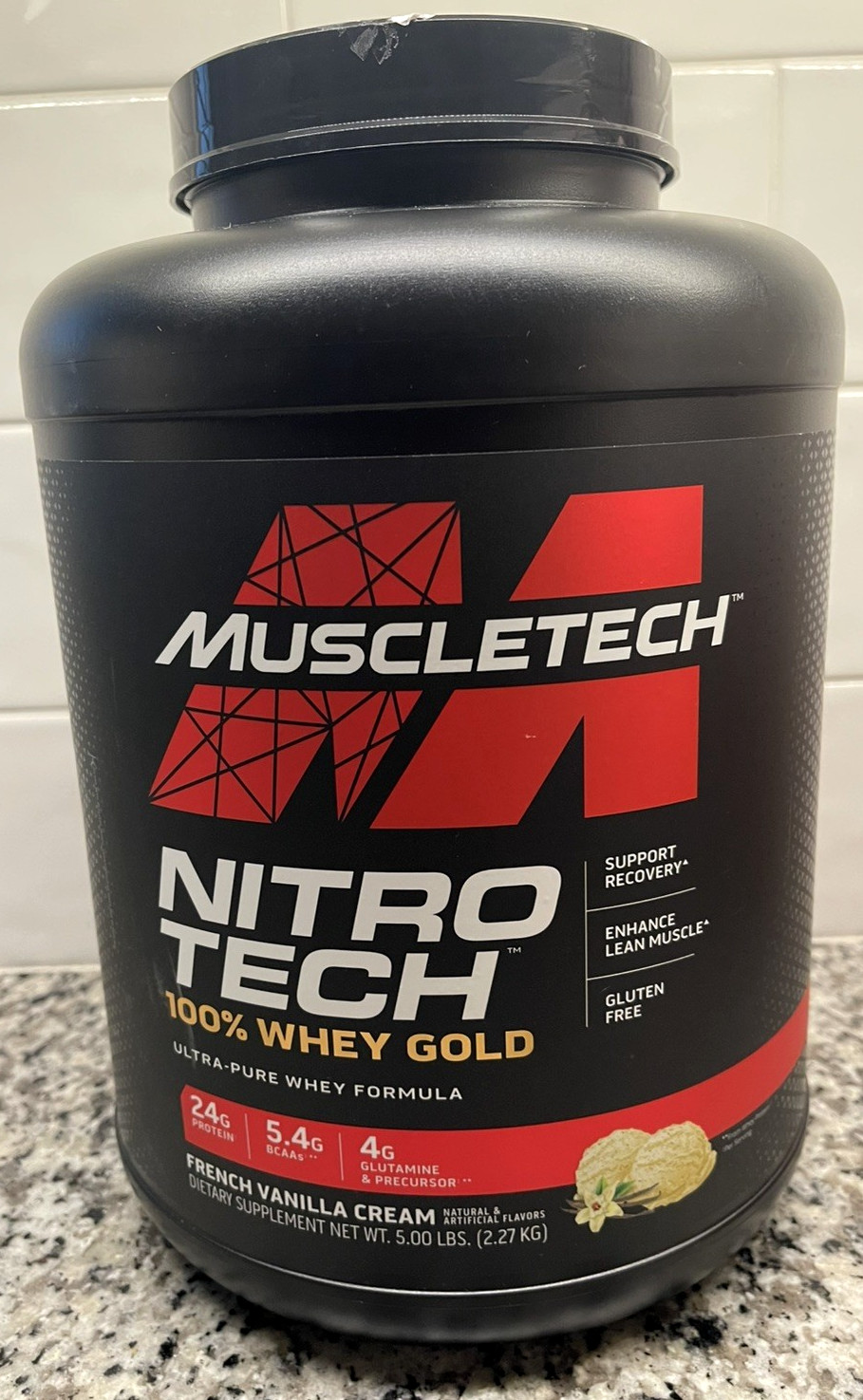Muscletech Nitro Tech 100% Whey French Vanilla Cream Expires 10-11-26 Fast Ship
