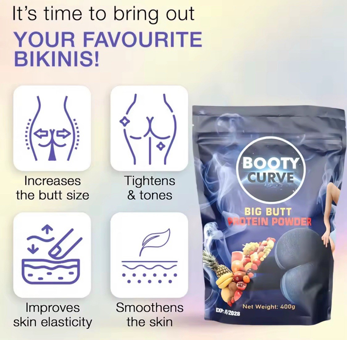 Original Booty Curve Big Butt Protein Powder 400 g For Women