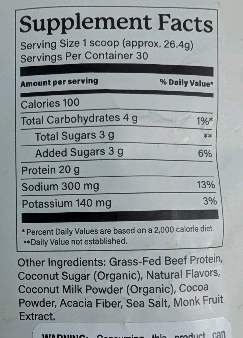Equip Prime Protein Powder Grass Fed Beef Isolate, Cookies & Cream Flavor 1/2028