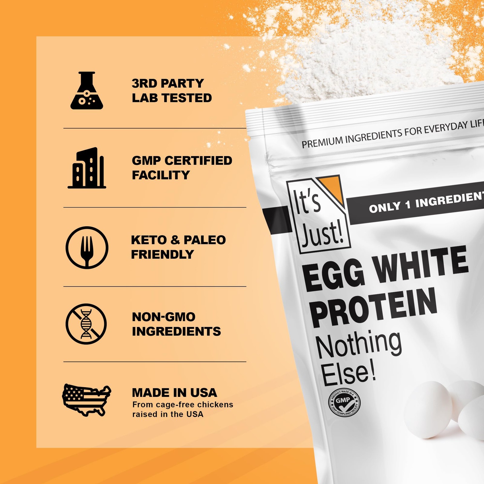 It’s Just! – Egg White Protein Powder, Made in USA from 8 Ounce (Pack of 1)