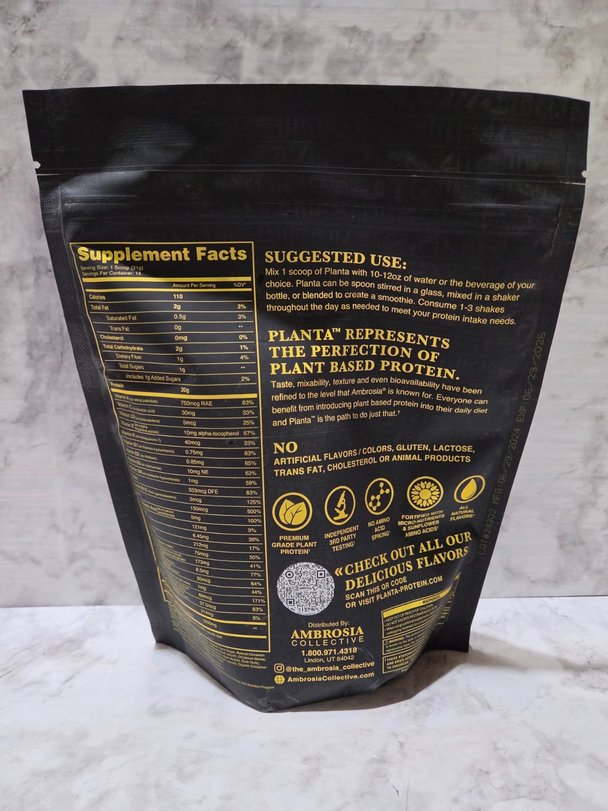 Planta Plant 25g Protein Powder Cinnamon Roll 0.96 LB 6/2026