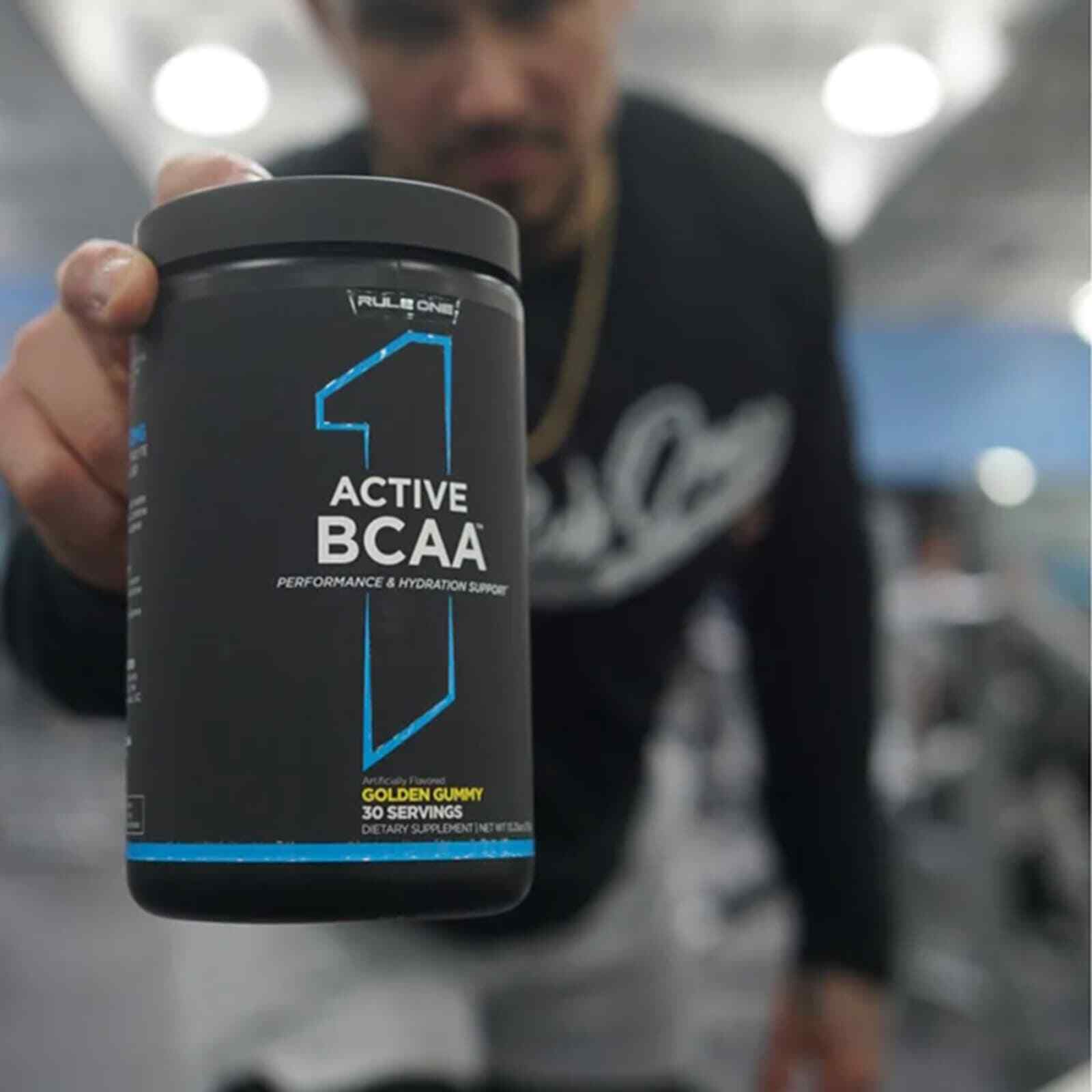 RULE 1 Train BCAAs 30 serv Golden Gummy Stim Free Intra Workout 450g