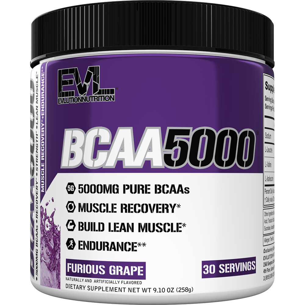 EVL BCAA5000 240ct, Branched Chain Amino Acids, Muscle Building, Endurance