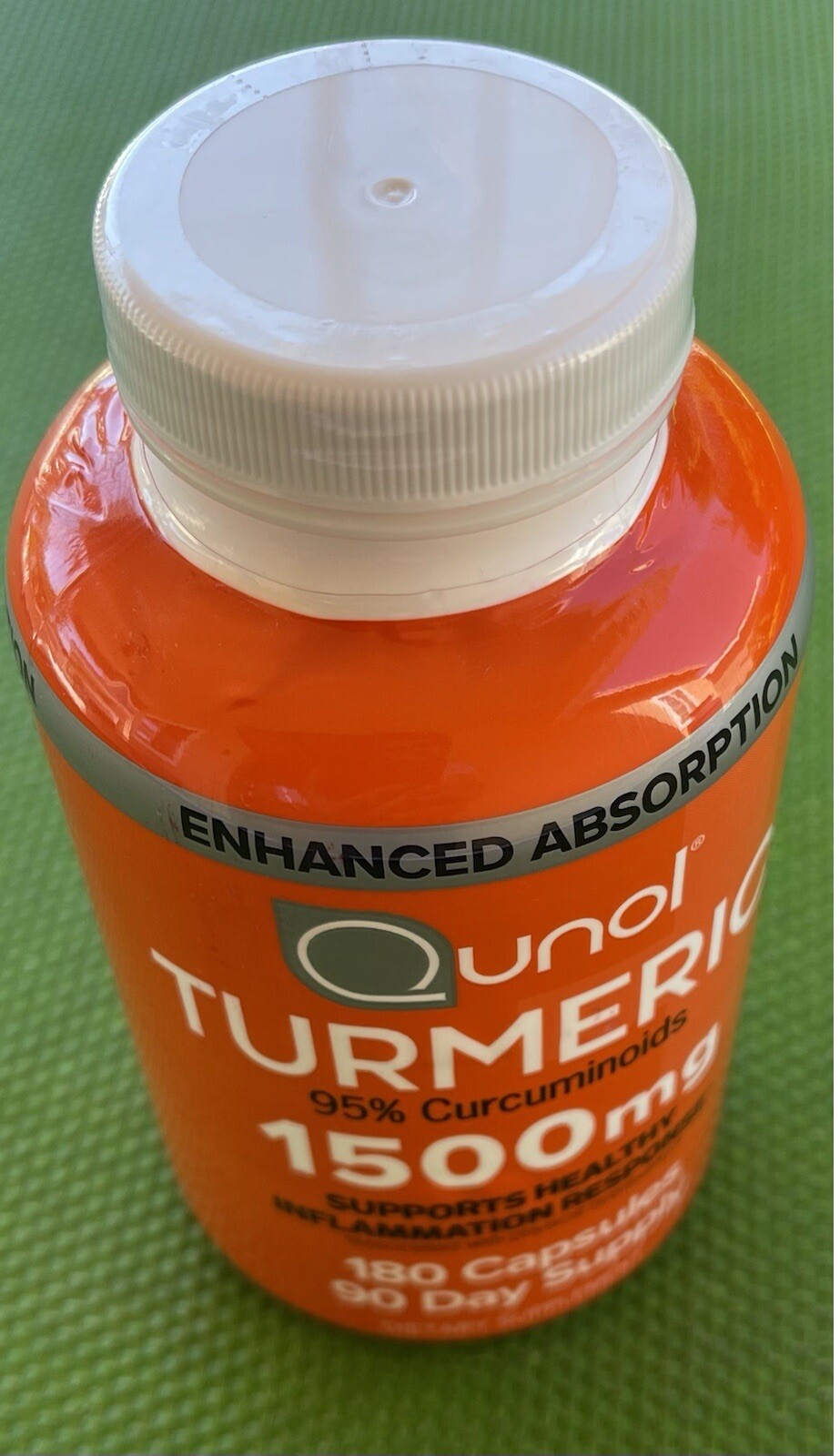 Qunol TURMERIC 95% Curcumin 1500mg with 180 Capsules Supports Healthy. EXP:4/27