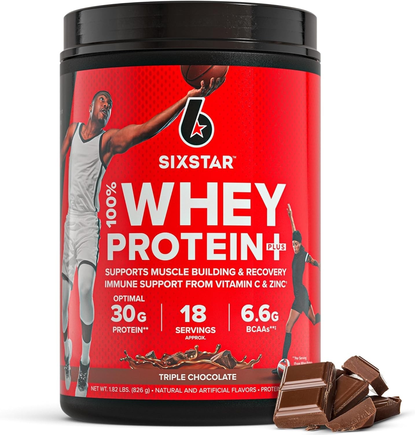 30g Per Serving Whey Protein Powder Plus – Triple Chocolate Flavor, Gluten-Free