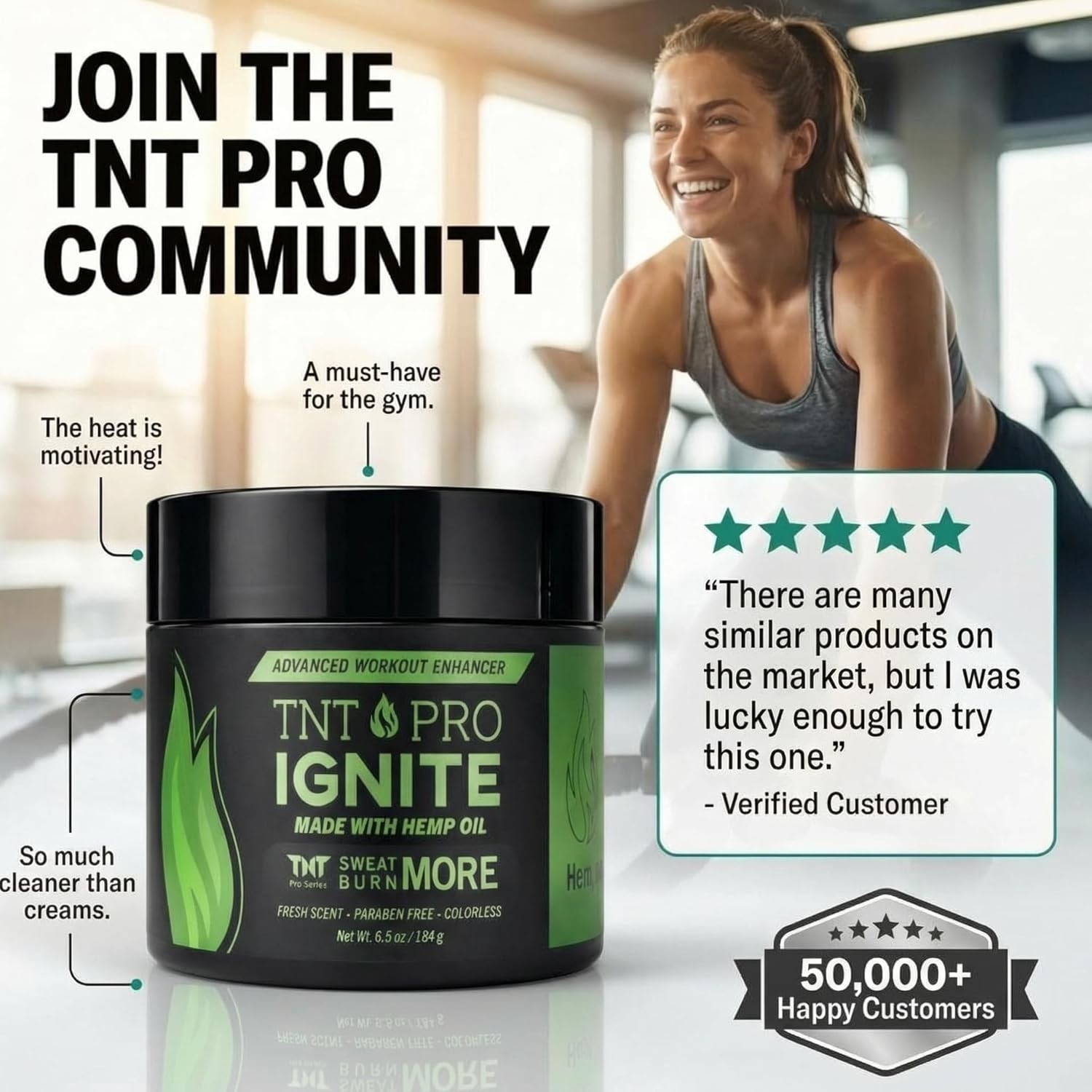 TNT Pro Sweat Cream – 6.5oz Firming Pre-Workout Hot Gel for All Skin Types