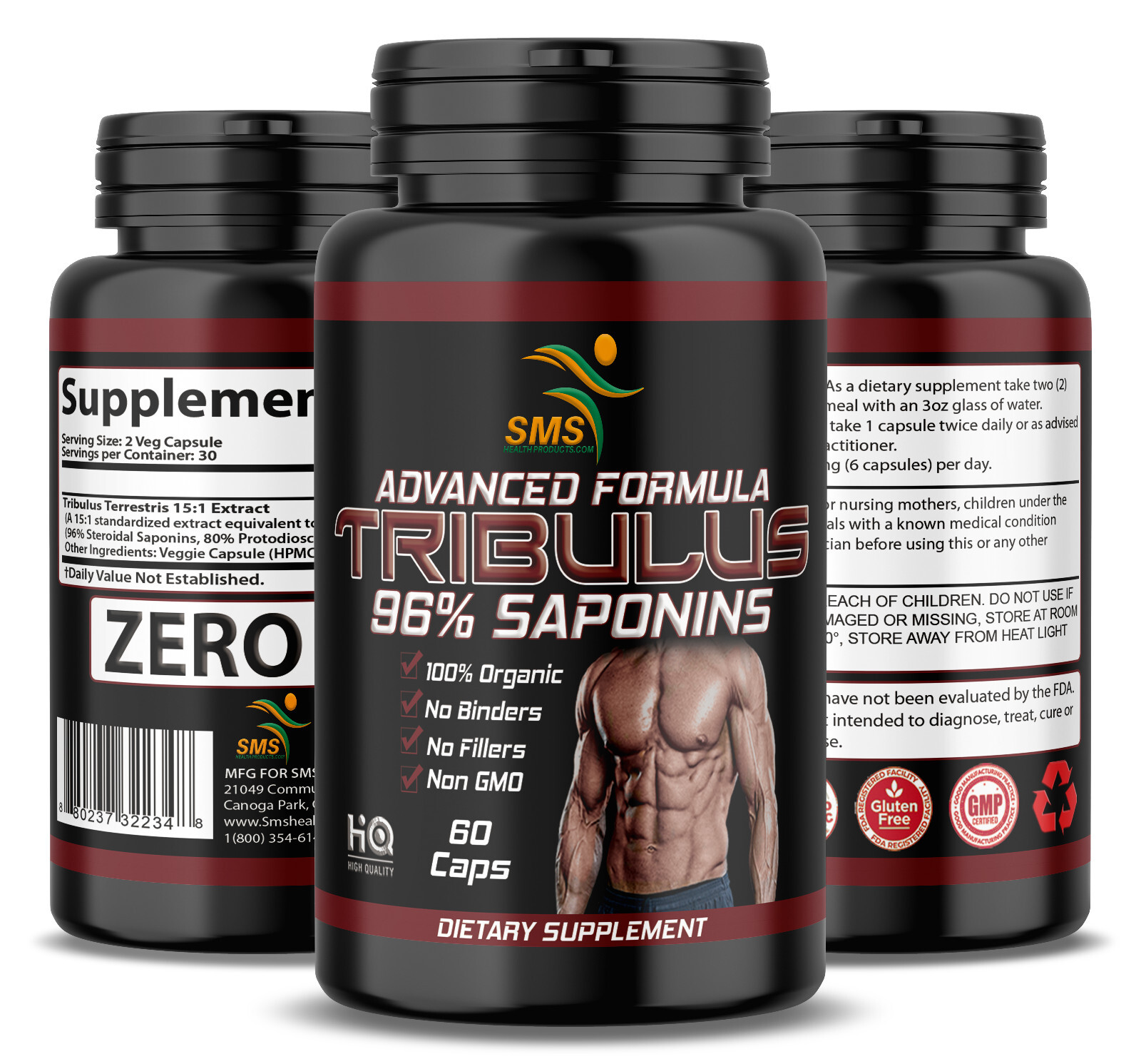 Tribulus Terrestris Test Boost, Energy, Stamina, Endurance, Muscle 3 Pack