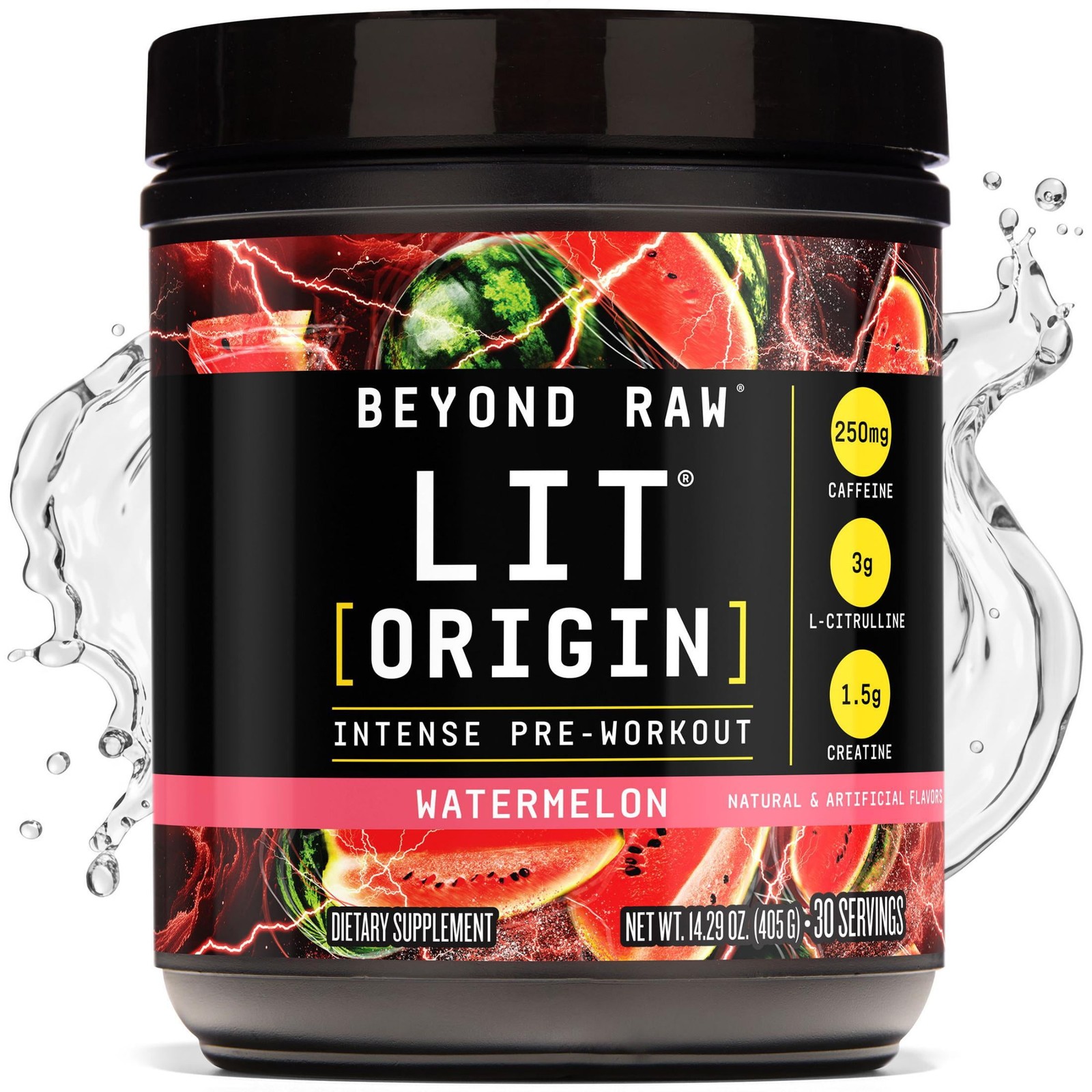 Beyond Raw LIT Origin Pre Workout Powder, Gummy Worm, for Men & Women, Energy