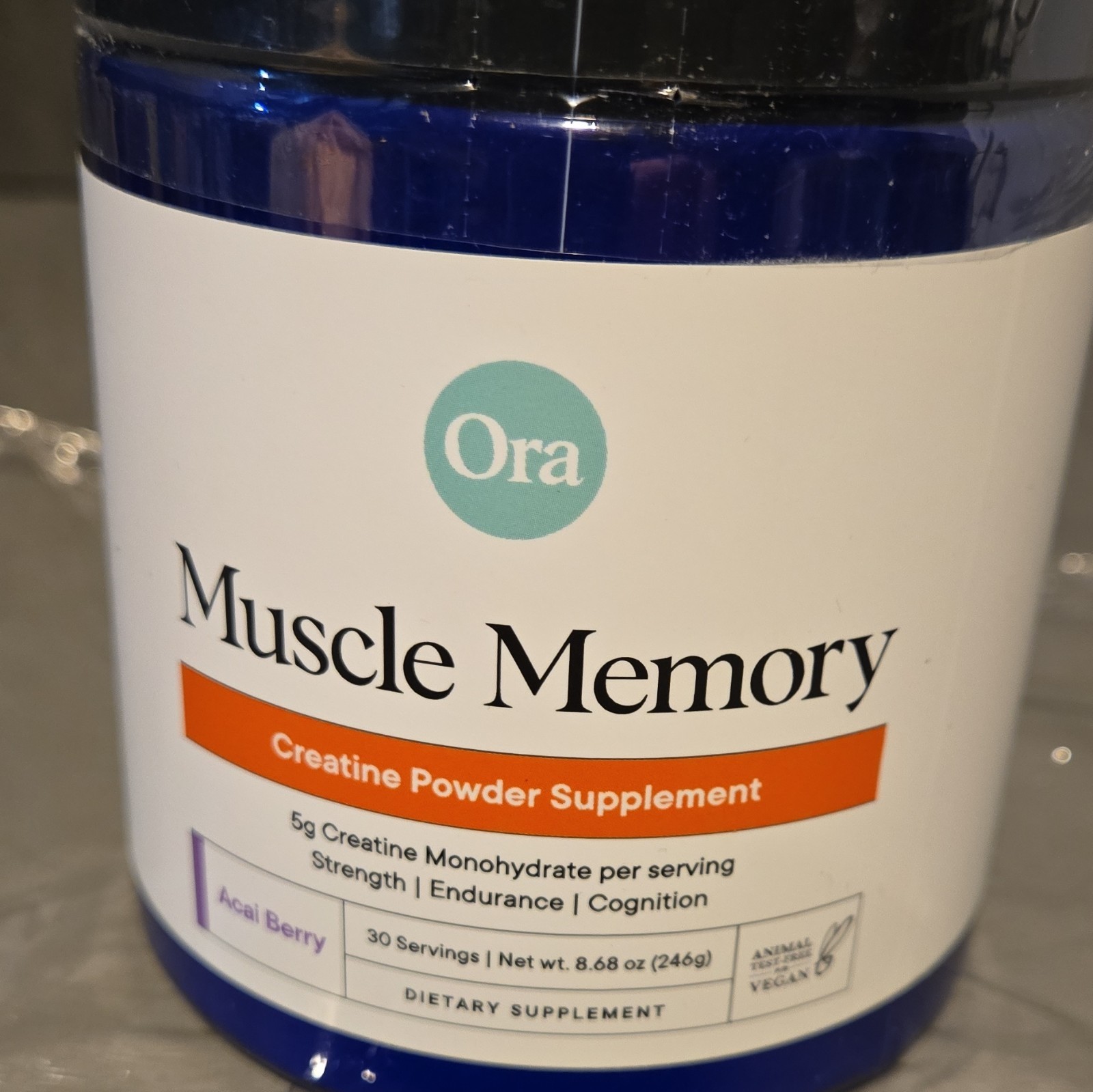 Ora Muscle Memory Creatine Powder Acai Berry 8.68oz 30 Servings