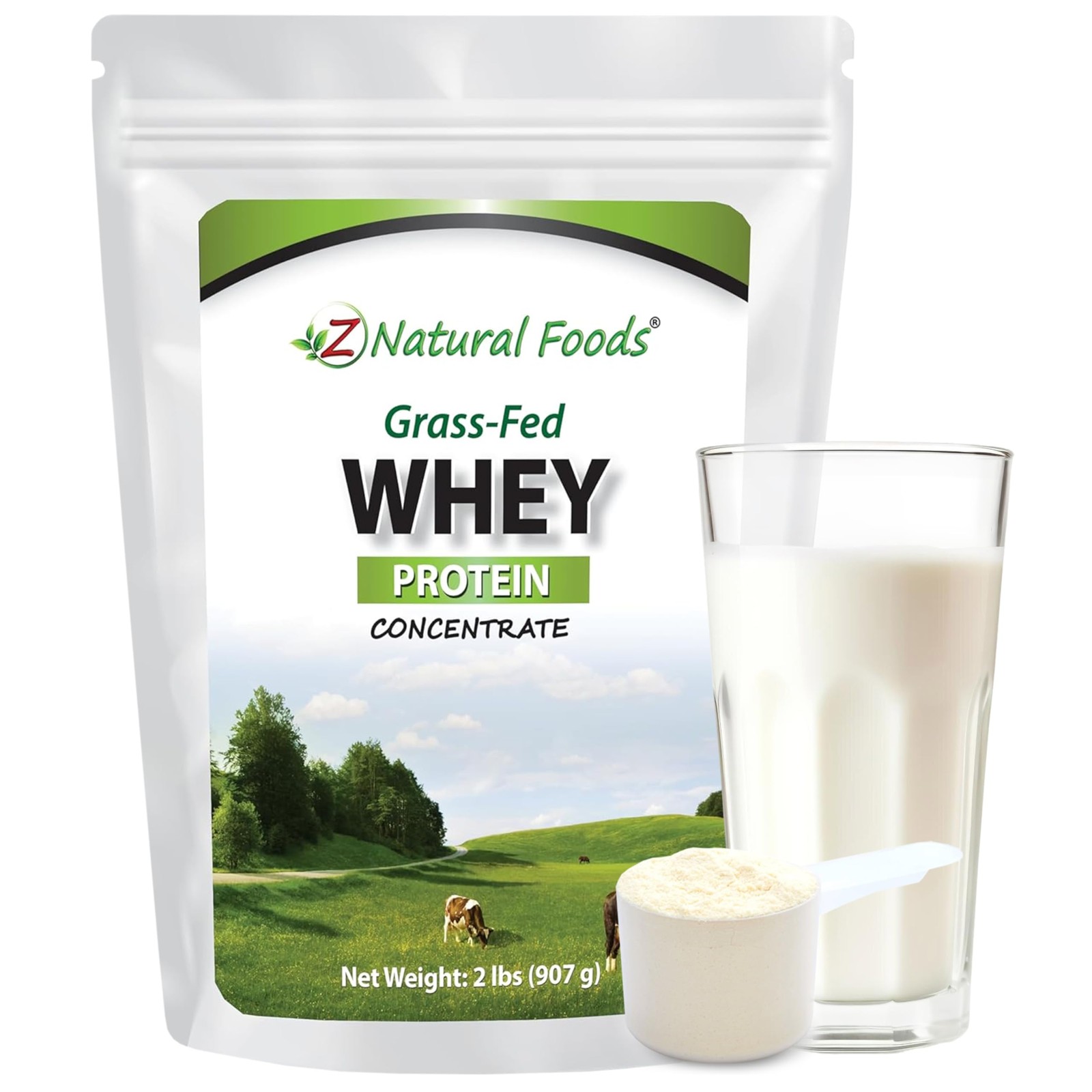 Z Natural Foods Grass-Fed Whey Protein Concentrate – Clean Whey Protein Powde…