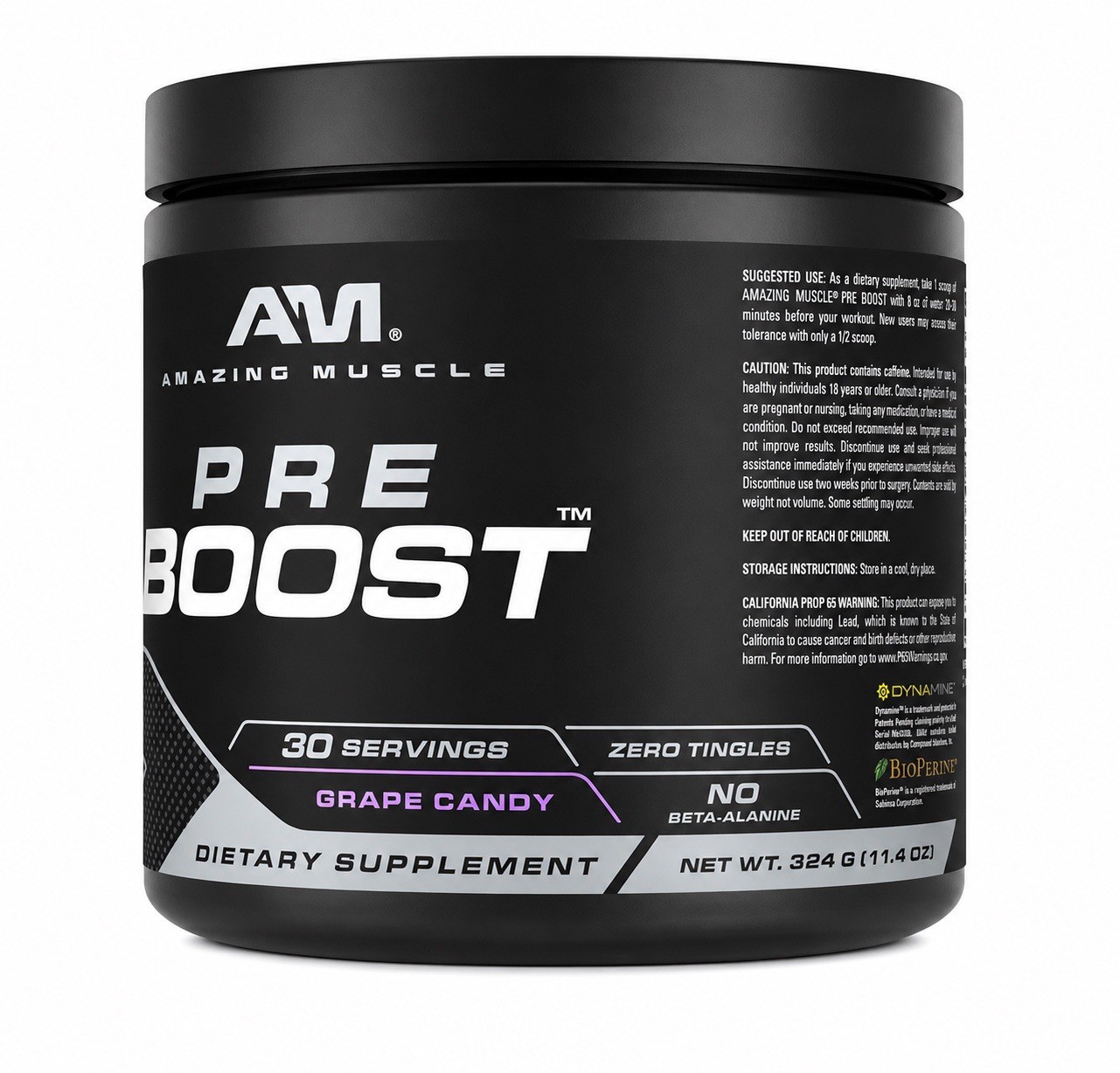 Amazing Muscle Pre Boost Pre Workout Grape Candy 30 Servings Energy Powder