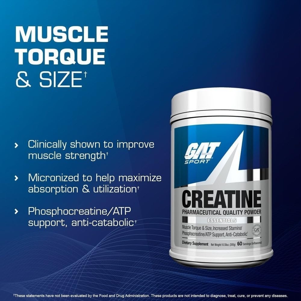 GAT SPORT Creatine Monohydrate Powder 150g Unflavored 30 Servings Exp 03/29