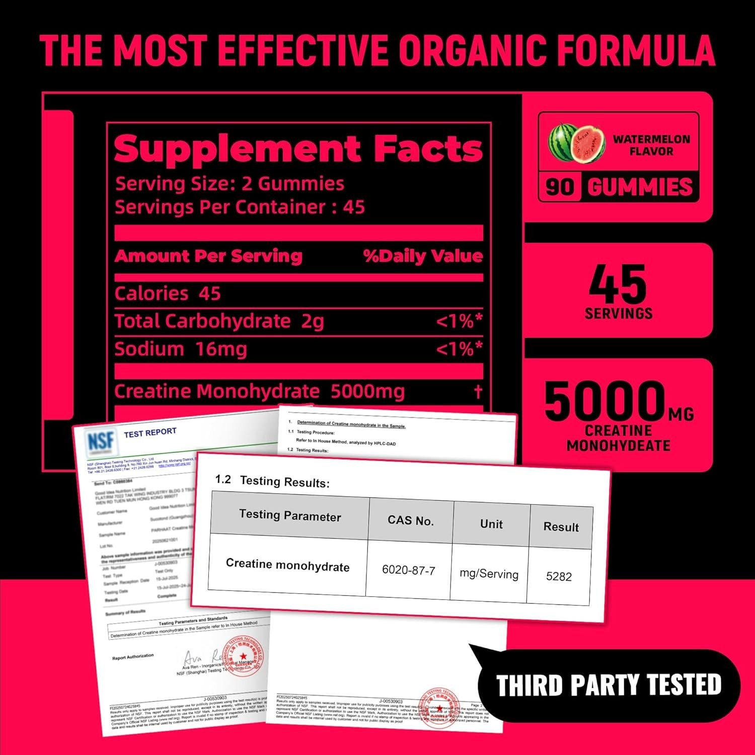 Parhaat NSF Certified Creatine Gummy – Creatine Monohydrate Gummies 5g