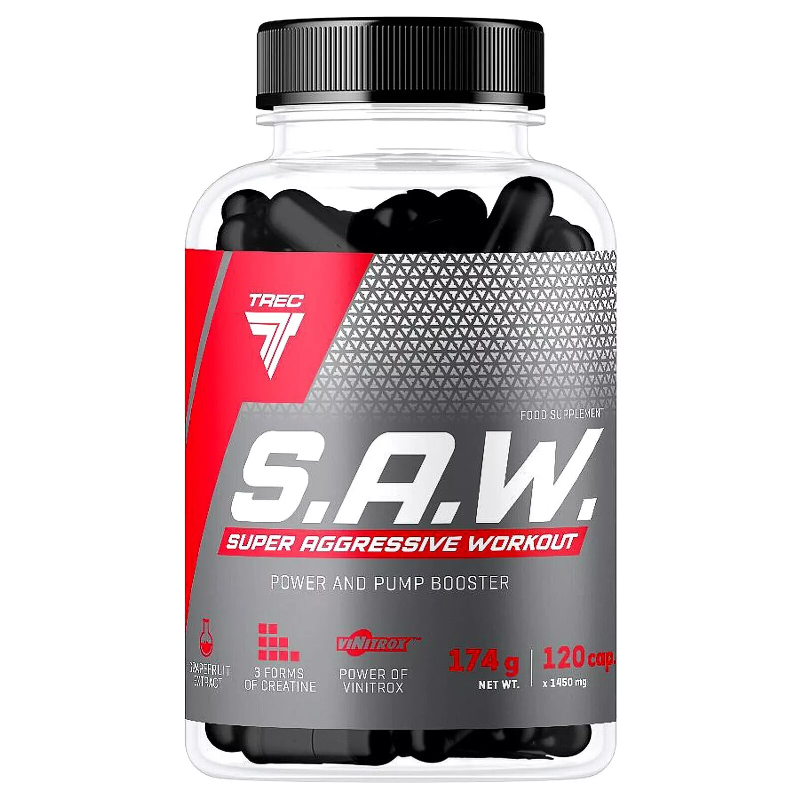 SAW 120 Capsules Pre-Workout Booster Energy Endurance Focus Muscle Pump & Growth