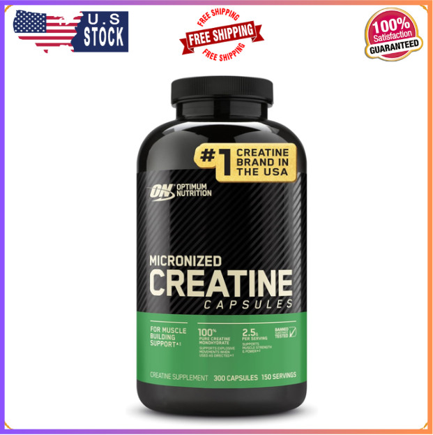 Optimum Nutrition Creatine Monohydrate Capsules 2500mg, 300 Count, Keto Friendly