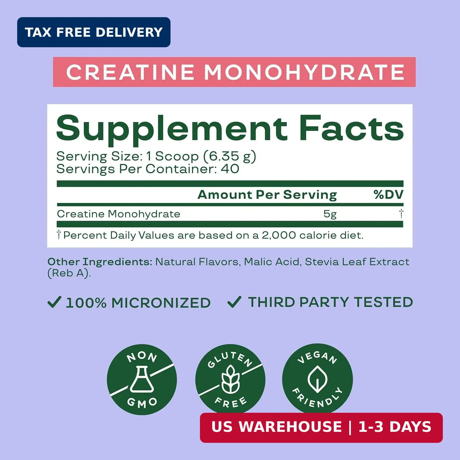 Bloom Nutrition Creatine Monohydrate Powder, Raspberry Lemon, 40 Servings | 5g M