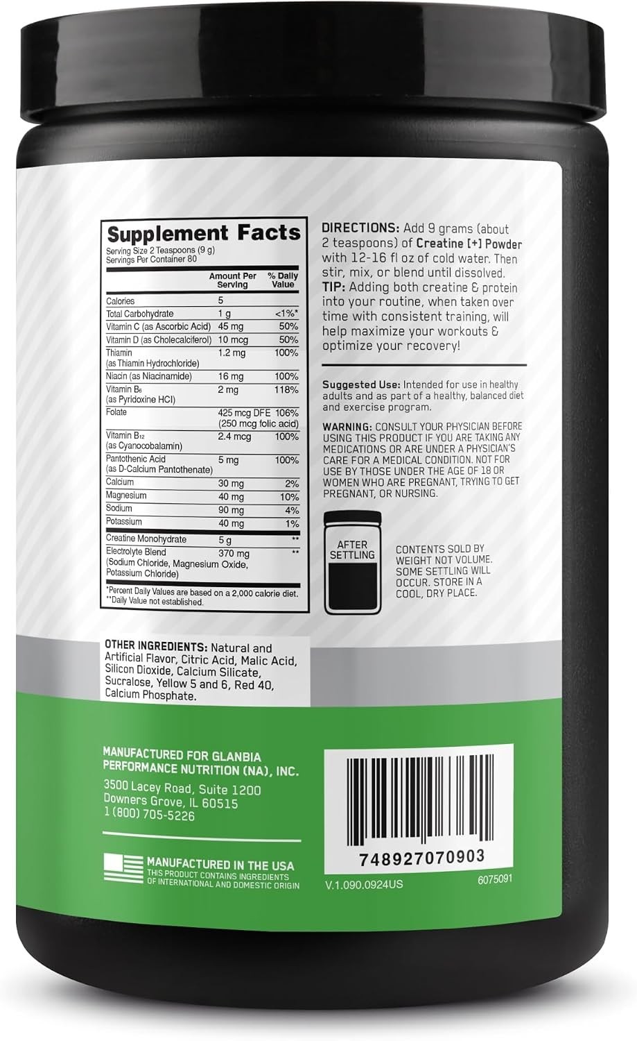 Creatine Monohydrate Plus Powder, Strawberry Peach Flavored Creatine Performa…