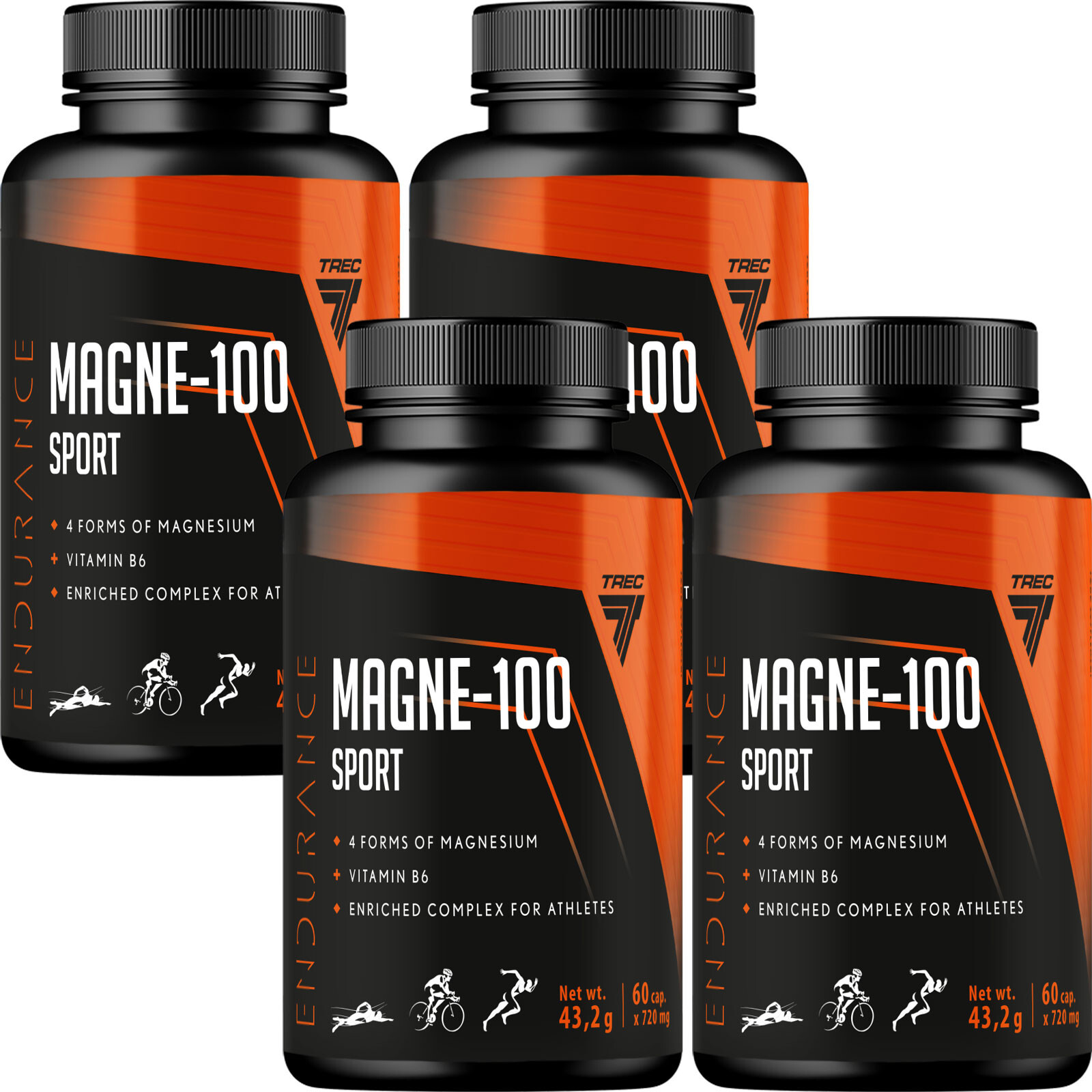 MAGNE-100 SPORT 60–360 Caps – Magnesium + B6 for Cramps, Energy & Recovery