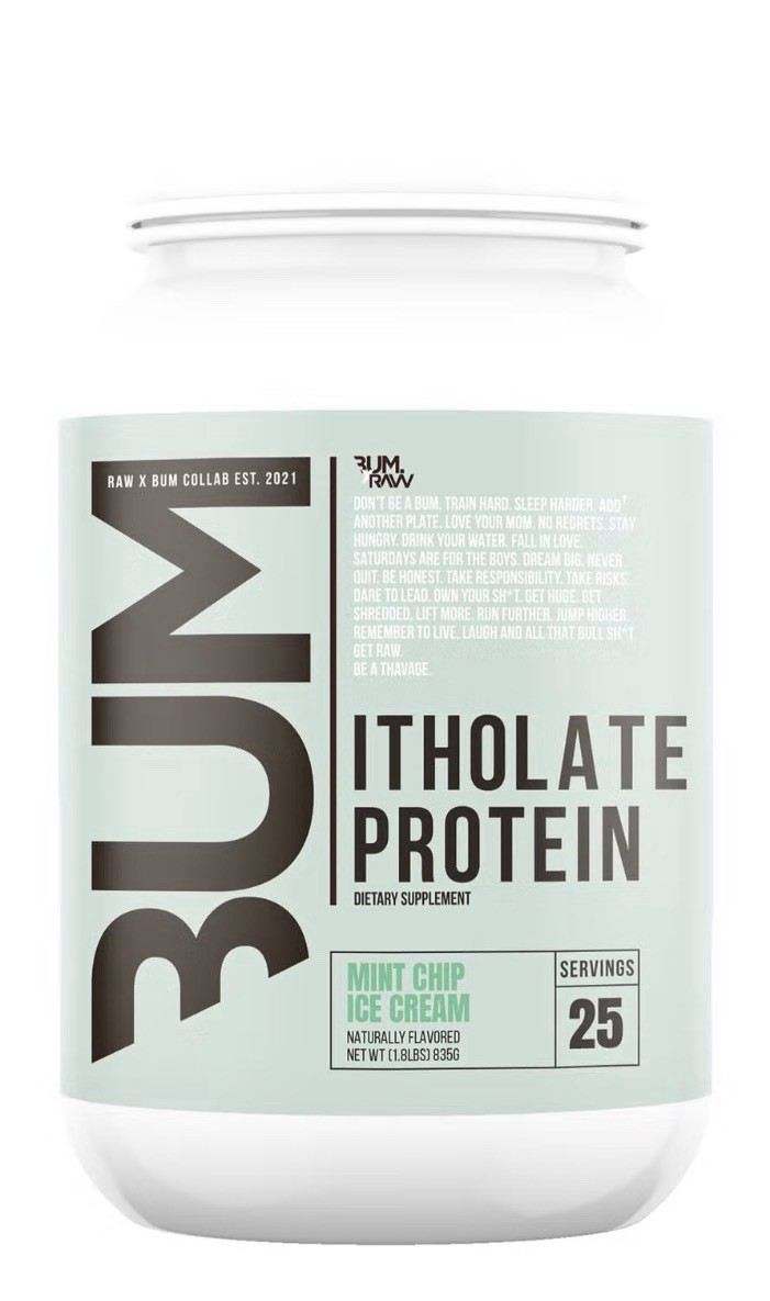 LIMITED PRICE! BUM RAW Itholate Whey 25 Serv Mint Chip Ice Cream