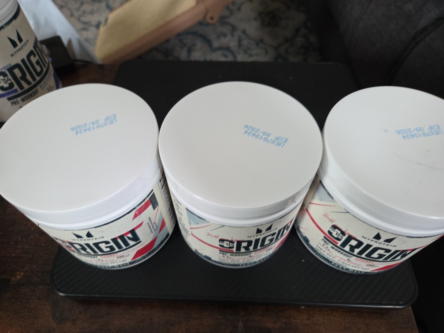 NEW – (3) Myprotein ORIGIN Pre-Workout Powder CHERRY – 7.4 oz. ea. EXP. 09/2026