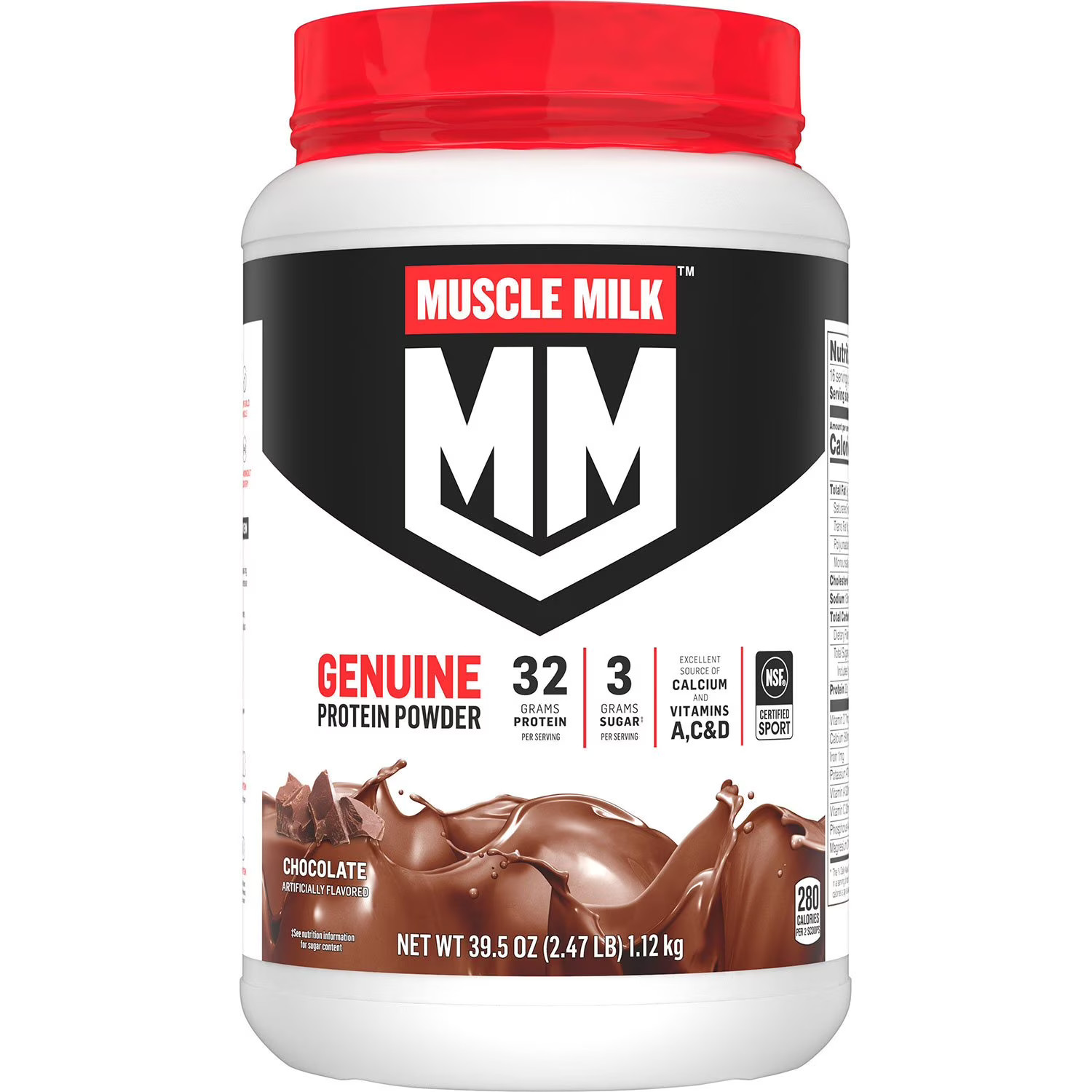 Muscle Milk Genuine 32g Whey Protein Powder, Chocolate 2.47 Pounds