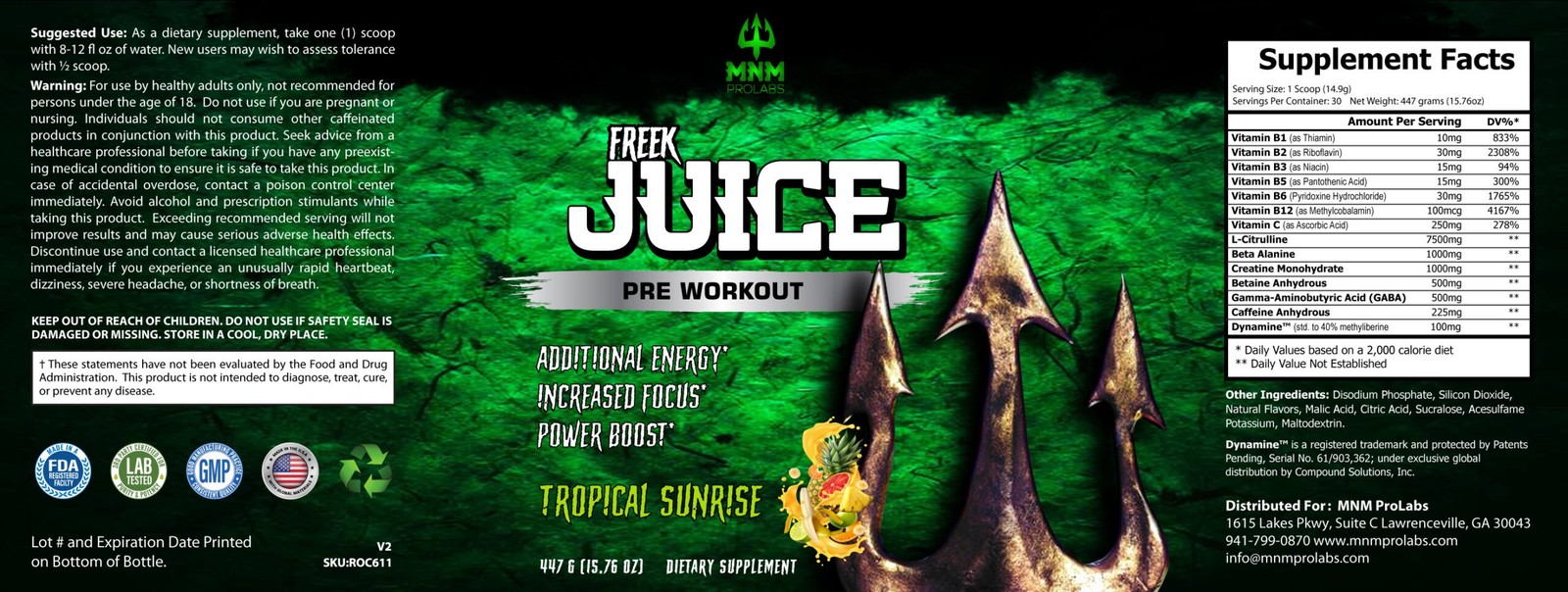 FREEK-JUICE Pre-Workout Tropical Sunrise