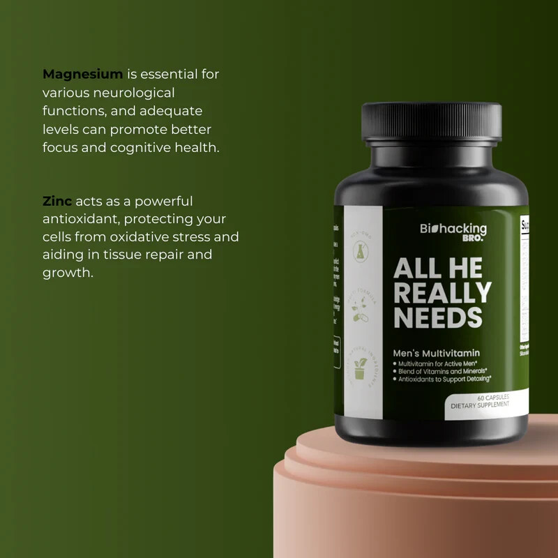 Multivitamin for Men’s Health Support Biohacking ALL HE REALLY NEEDS EXP 05/2026