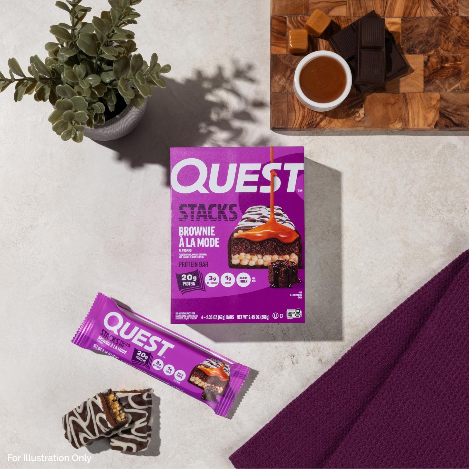 Quest Nutrition Stacks Protein Bars, Brownie a la Mode 12 Count (Pack of 1)