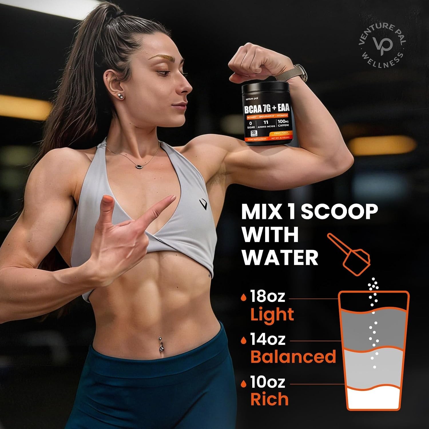 Venture Pal Sugar Free 7g BCAA + EAA Powder | Supports Muscle Recovery