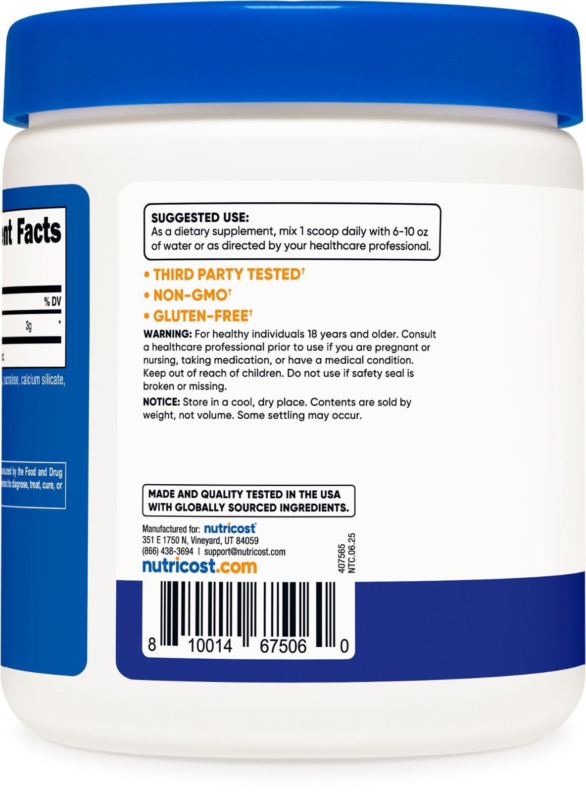 Nutricost L-Citrulline Malate 2:1 Powder (300G) (Blue Raspberry)
