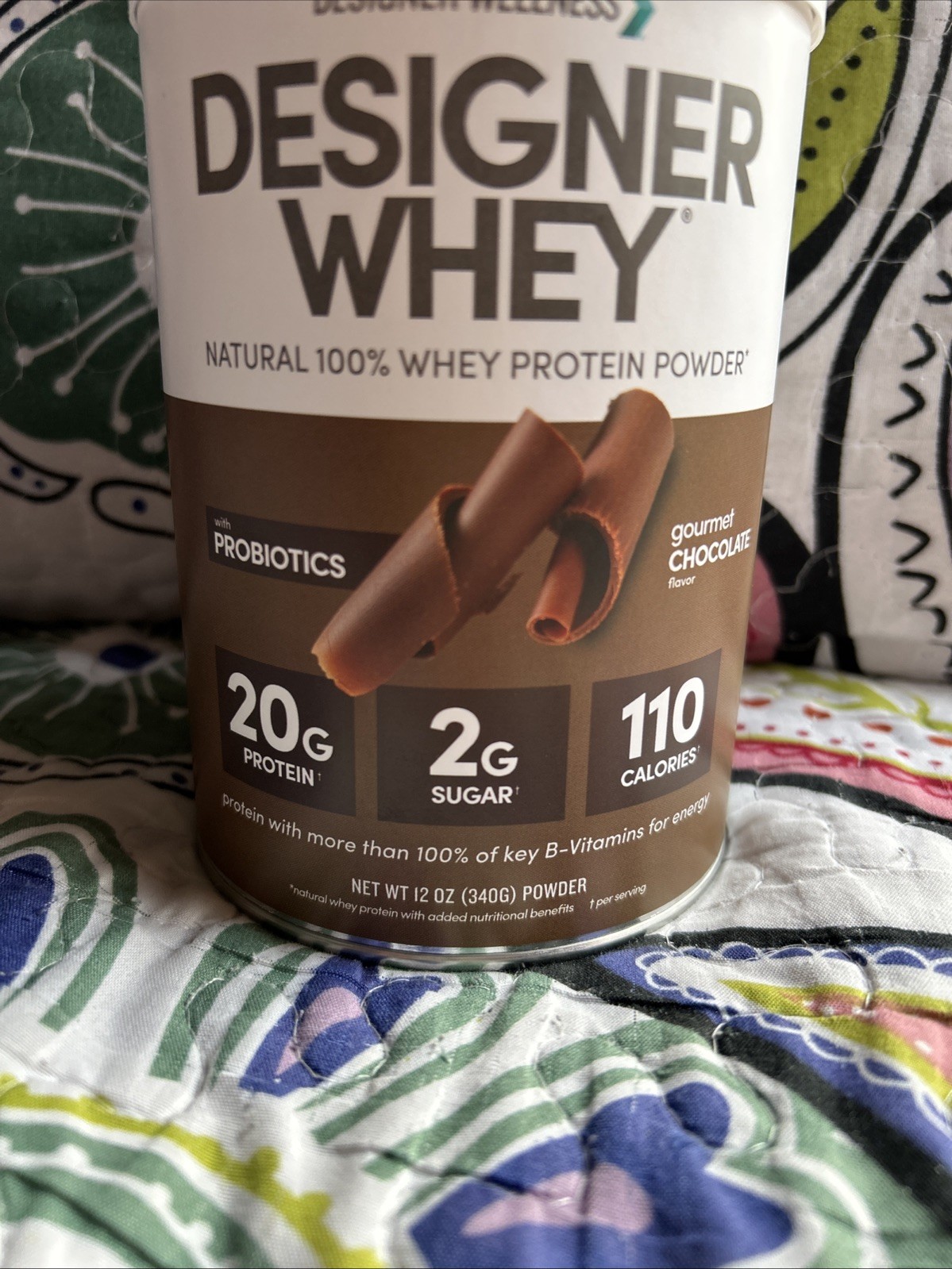 Designer Whey 20 g Natural Protein Powder w Probiotics Gourmet Chocolate 12 oz
