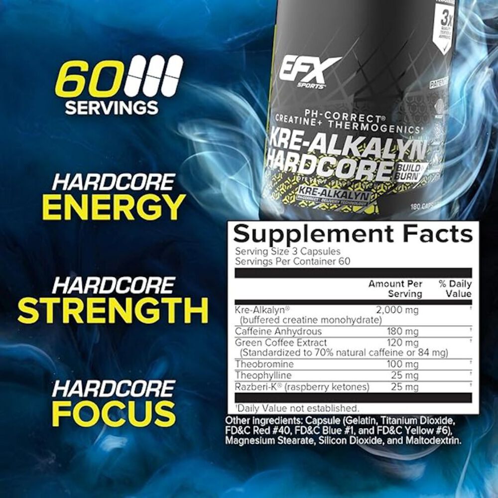 EFX Sports Kre-Alkalyn Hardcore 120 caps.