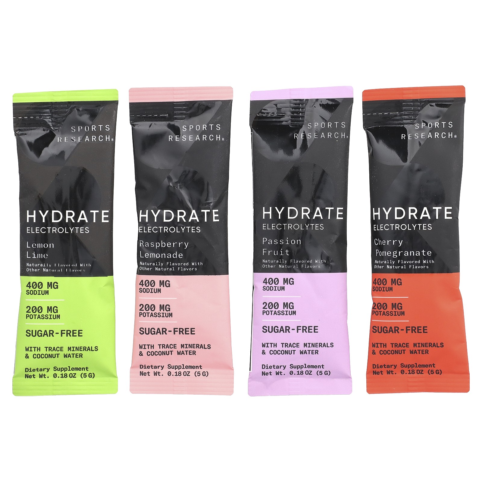 Hydrate Electrolytes, Variety Pack, 16 Packets, 0.18 oz (5 g) Each