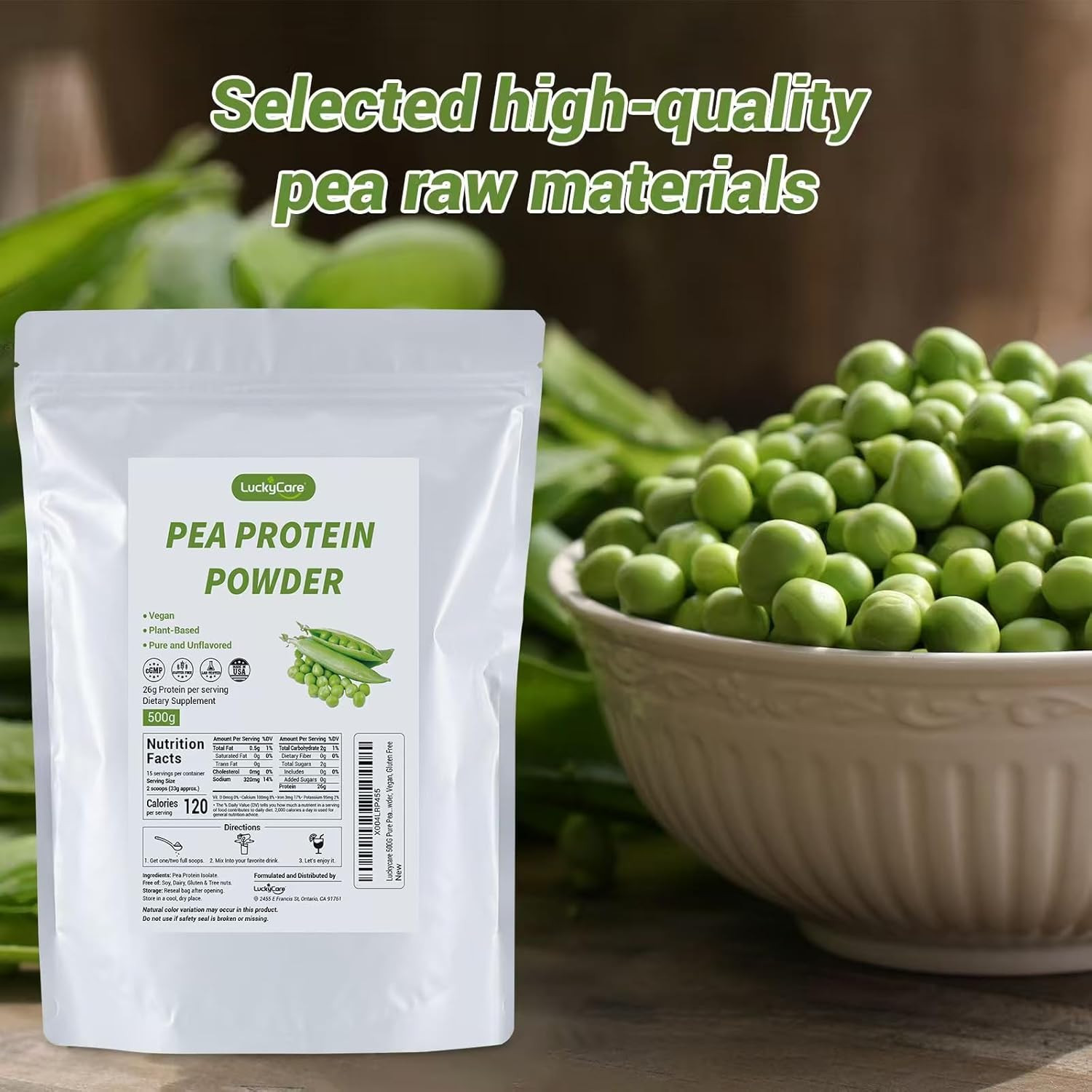 Pea Protein Powder Unflavored Vegan Plant Protein 1.1lb