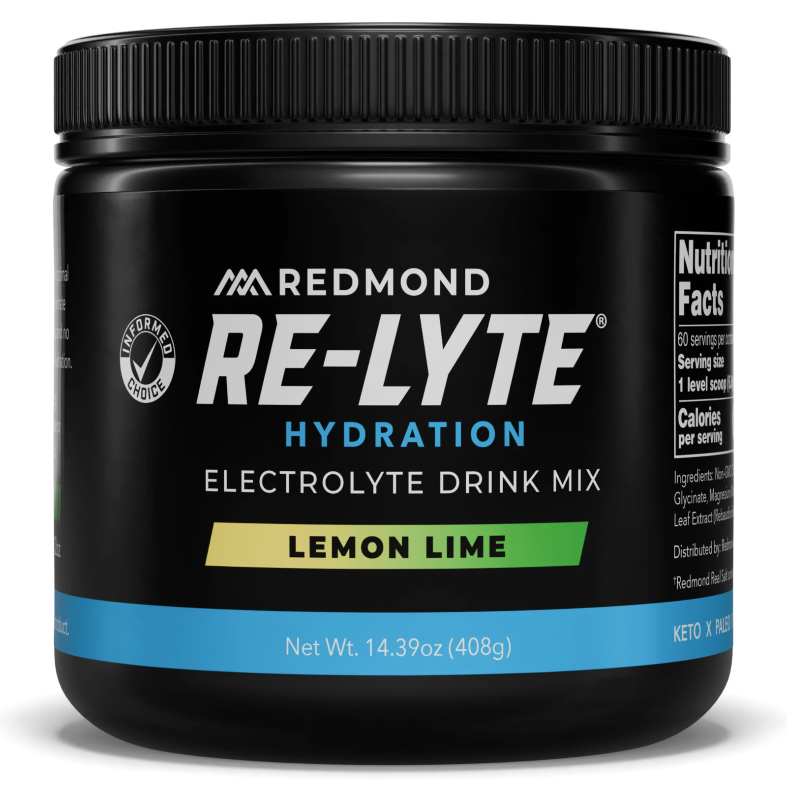 REDMOND Re-Lyte Hydration Electrolyte Powder Mix Lemon Lime exp: 04/2031