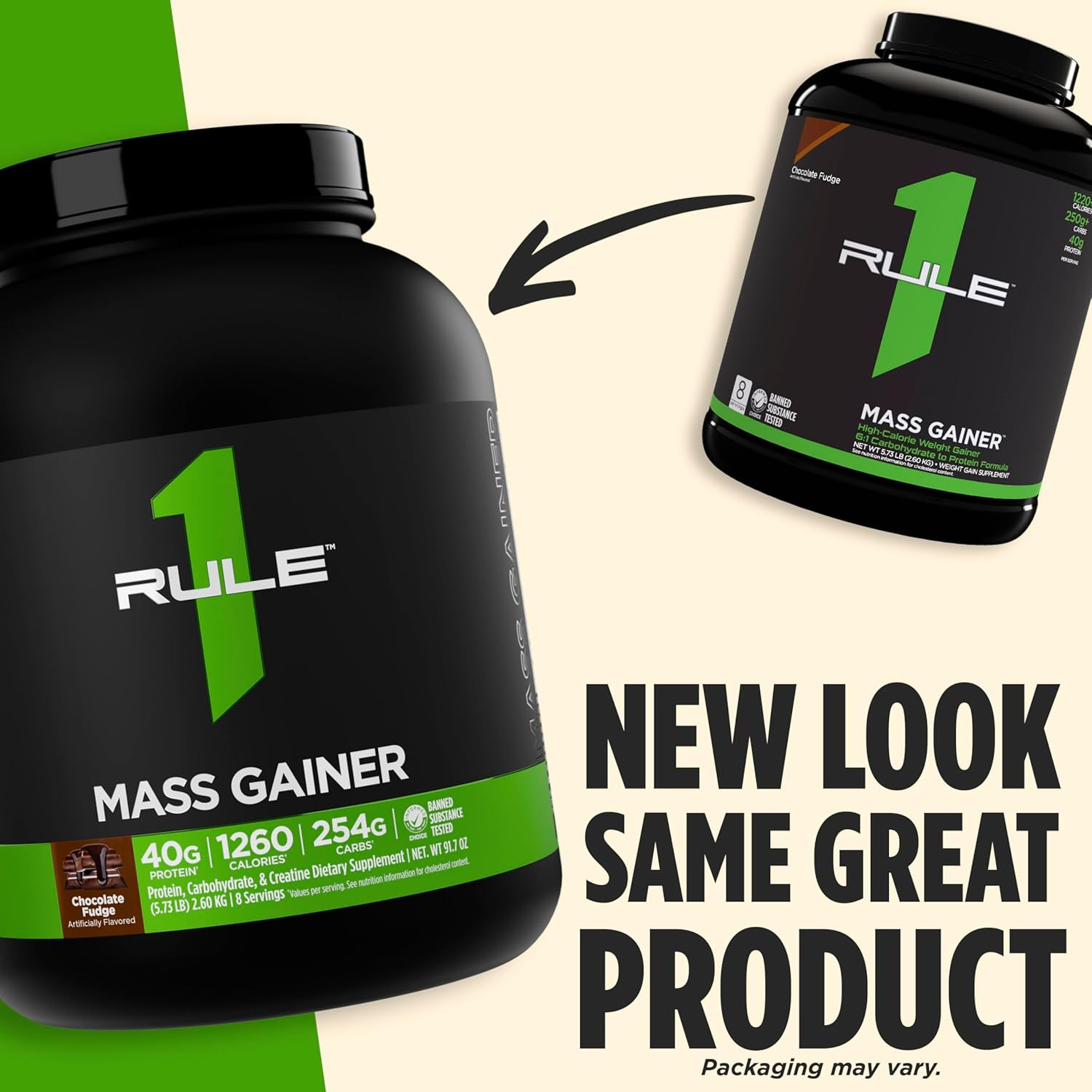 Rule 1 Proteins Mass Gainer – High-Calorie Weight Gain Formula with 1,220+ Calor