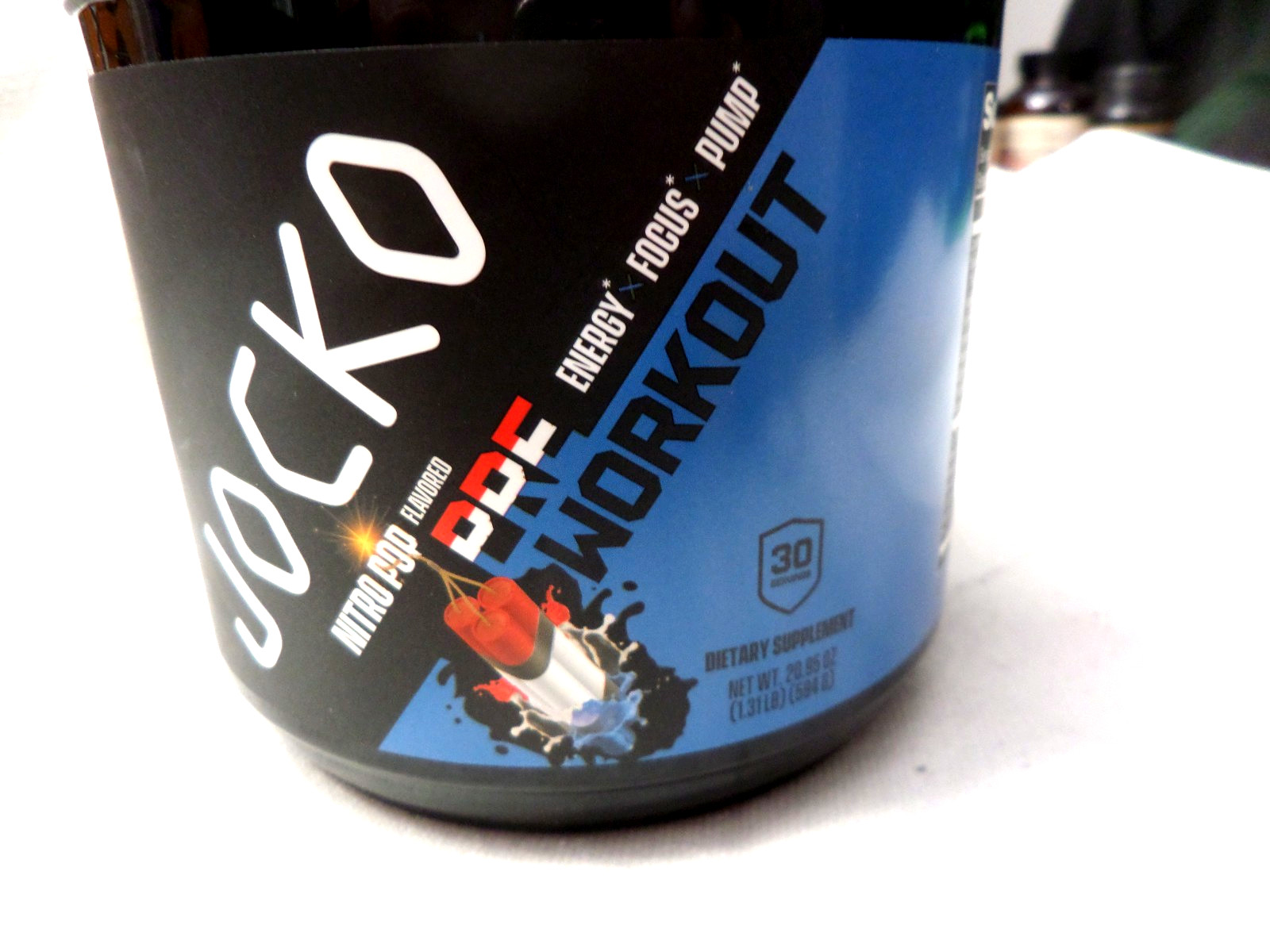 Jocko Pre-Workout Energy Focus Pump Nitro Pop 30 Servings 20.95 oz, BB 07/2027