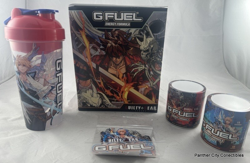G FUEL Collector’s Box GUILTY GEAR 24oz Shaker Cup Sticker Pack Heaven Hell Tubs
