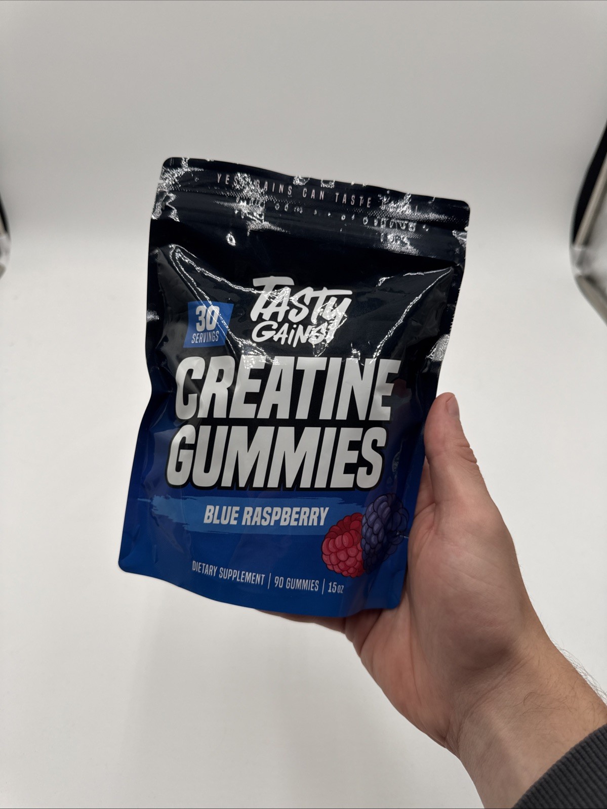 TASTY GAINS Creatine 90 Gummies – 90g of Creatine Monohydrate Blue Raspberry
