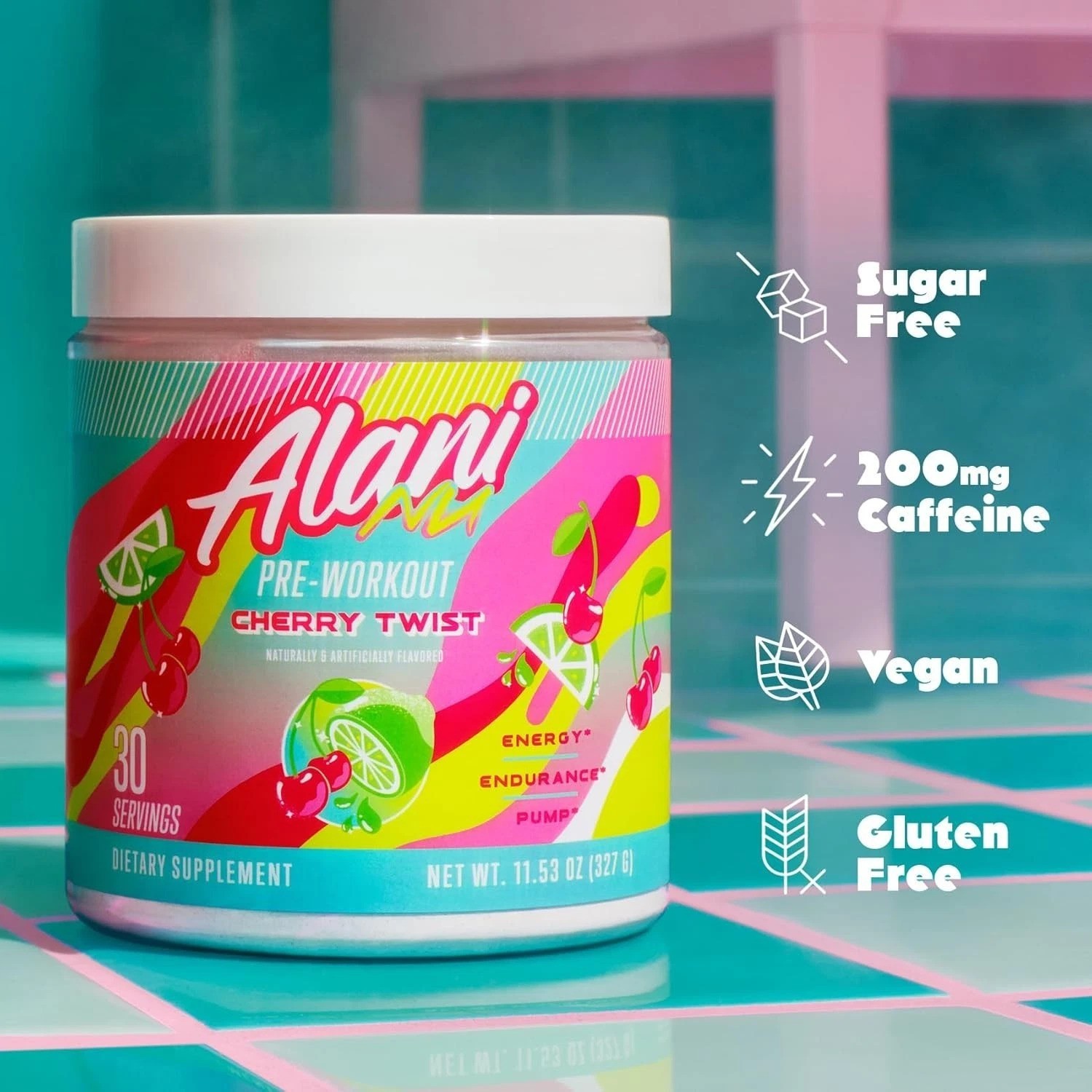 Amino Energy Cherry Twist Pre Workout – Endurance Supplement with 200mg Caffeine