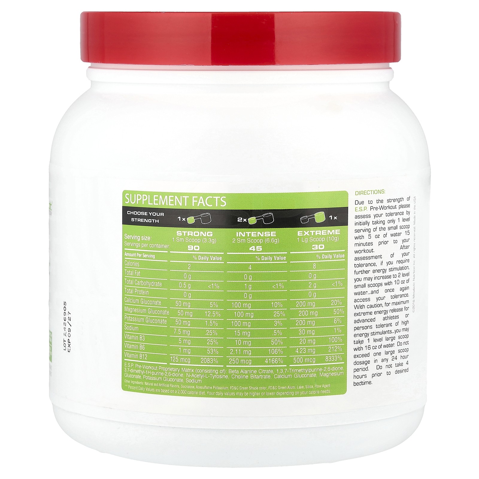 E.S.P. Pre-Workout, Green Apple, 300 g