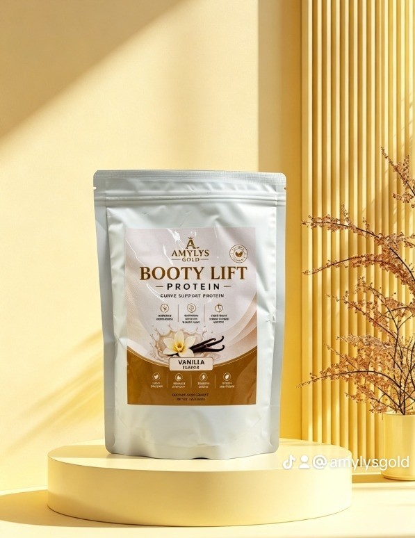 AMYLYS GOLD Booty Lift Protein Powder, Vanilla Flavor, 1 lb (454g)