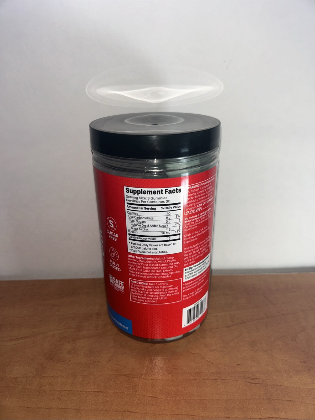 Six Star Creatine Gummies Blue Raspberry 5g Creatine Monohydrate 90 Ct